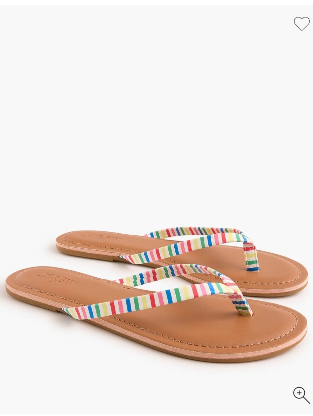 J. Crew Easy Summer Flip-flops Rainbow Stripe Hot June Size 8 Womens